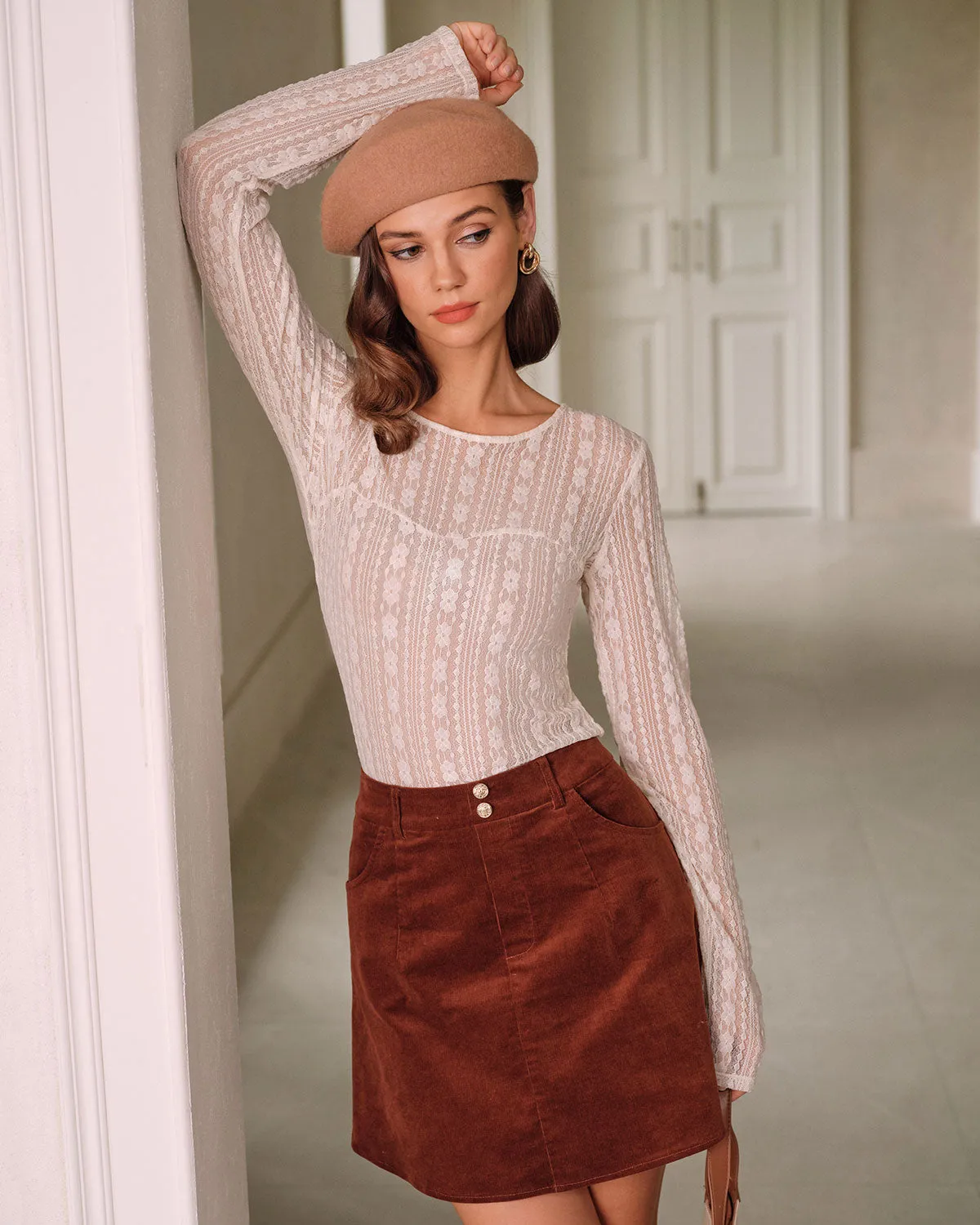 Apricot Textured See Through Tee sold by rihoas product image thumbnail 2