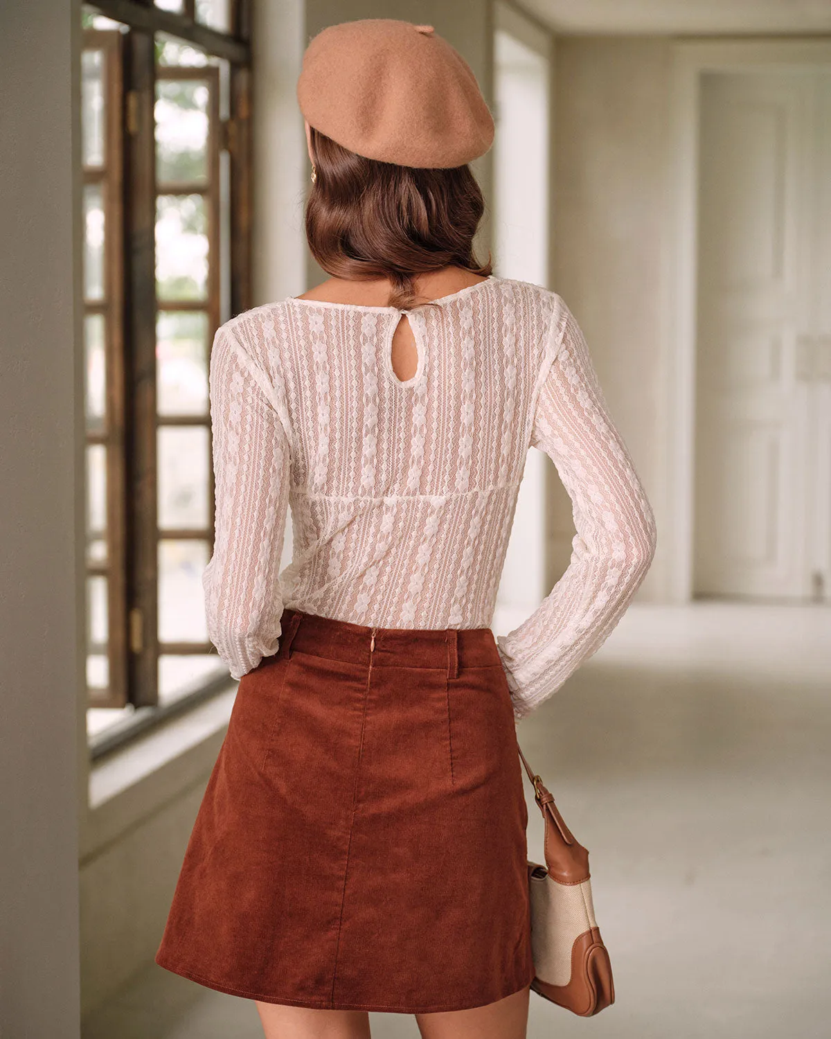 Apricot Textured See Through Tee sold by rihoas product image thumbnail 4