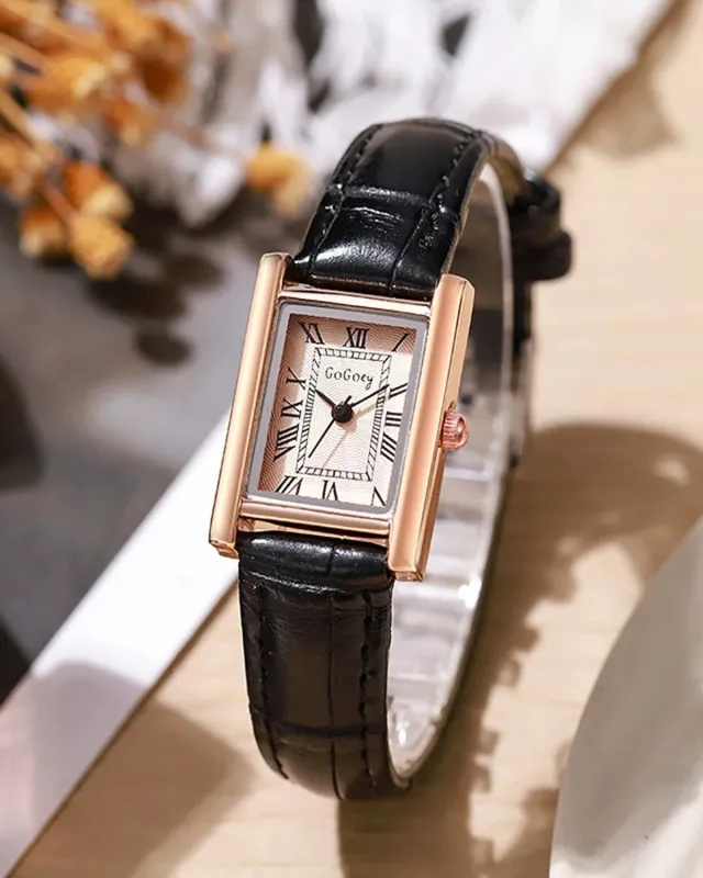 Black PU Leather Strap Quartz Watch sold by rihoas