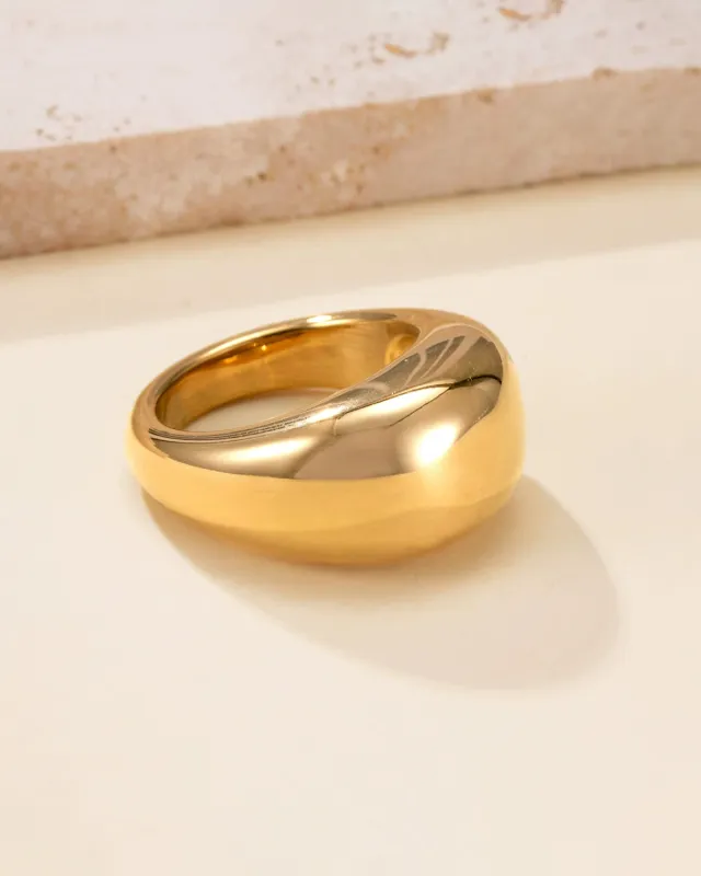 Gold Titanium Steel Ring sold by rihoas