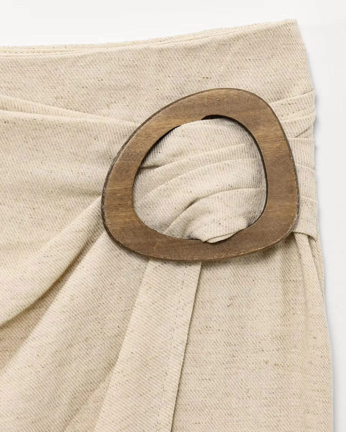 Apricot Linen Natural Waisted Midi Skirt sold by rihoas product image thumbnail 2