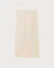 Apricot Linen Natural Waisted Midi Skirt sold by rihoas
