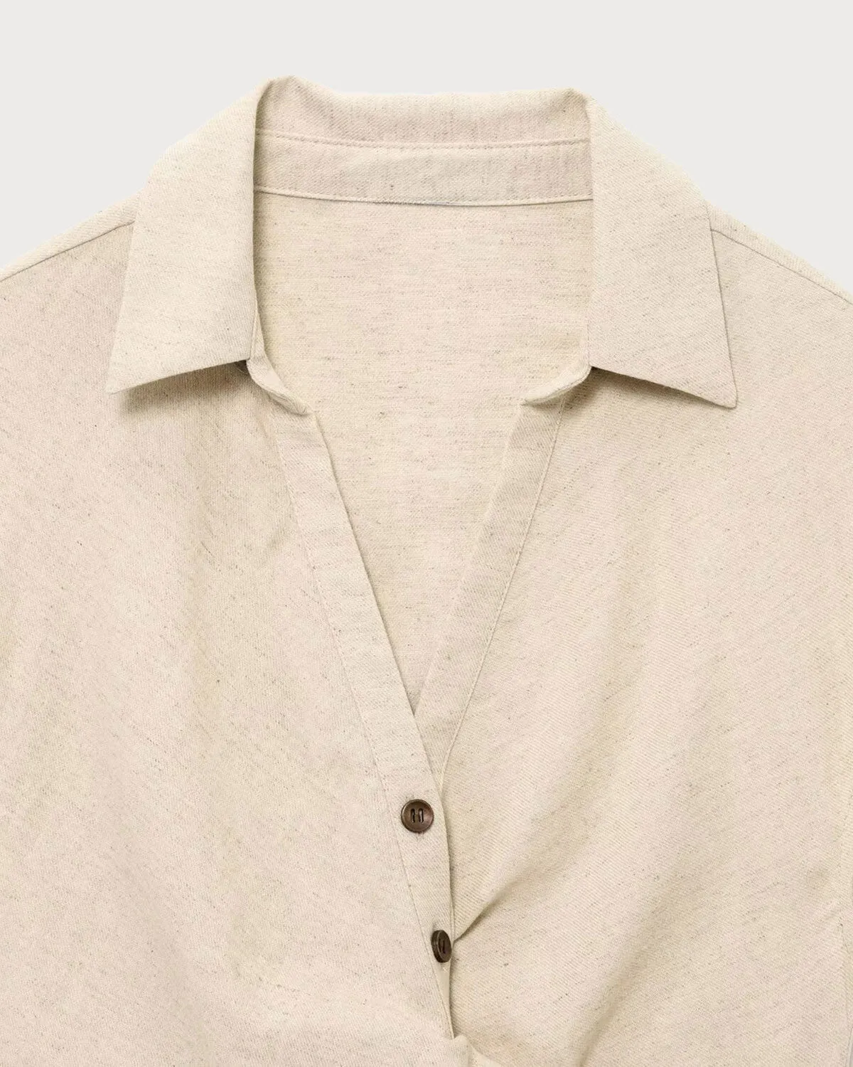 Apricot Cowl Sleeve Button Blouse sold by rihoas product image thumbnail 2