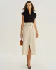 Beige Wrap Belted Midi Skirt sold by rihoas