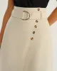 Beige Wrap Belted Midi Skirt sold by rihoas