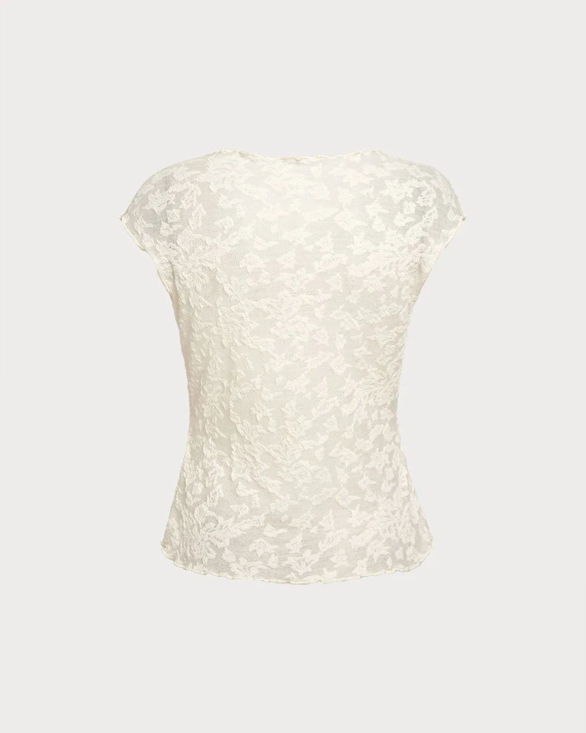 Beige Textured See Through Tee sold by rihoas product image thumbnail 2