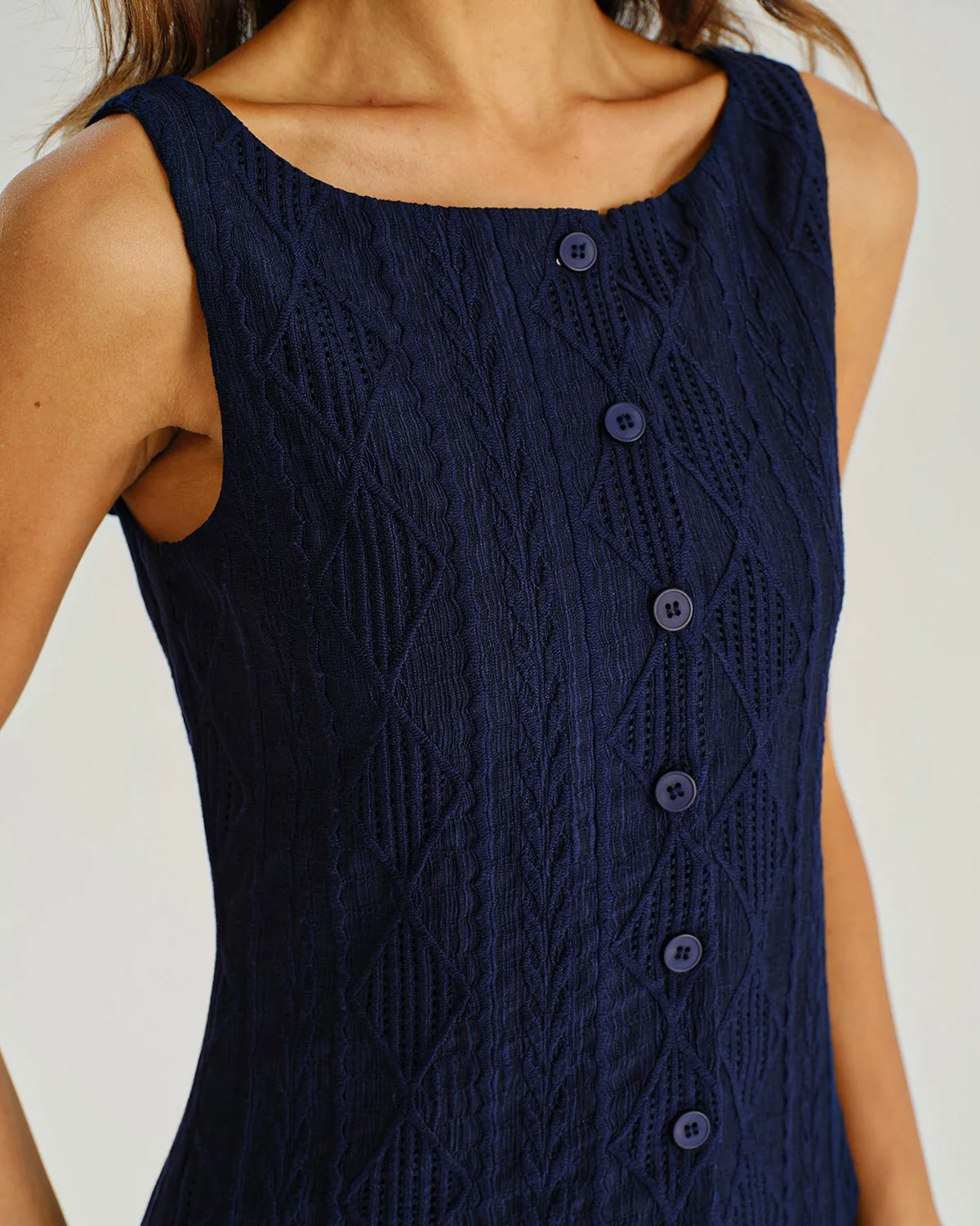 Navy Jacquard Tank Top sold by rihoas product image thumbnail 2