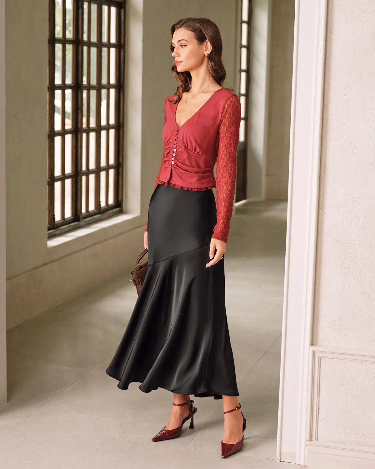 Black High Waisted Mermaid Skirt sold by rihoas product image thumbnail 5