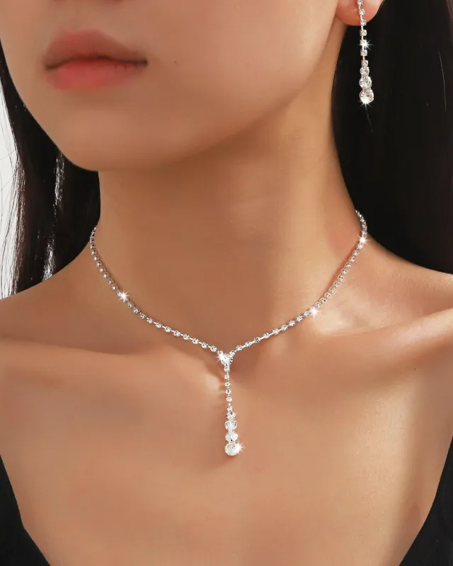 Silver Necklace And Earring Set sold by rihoas