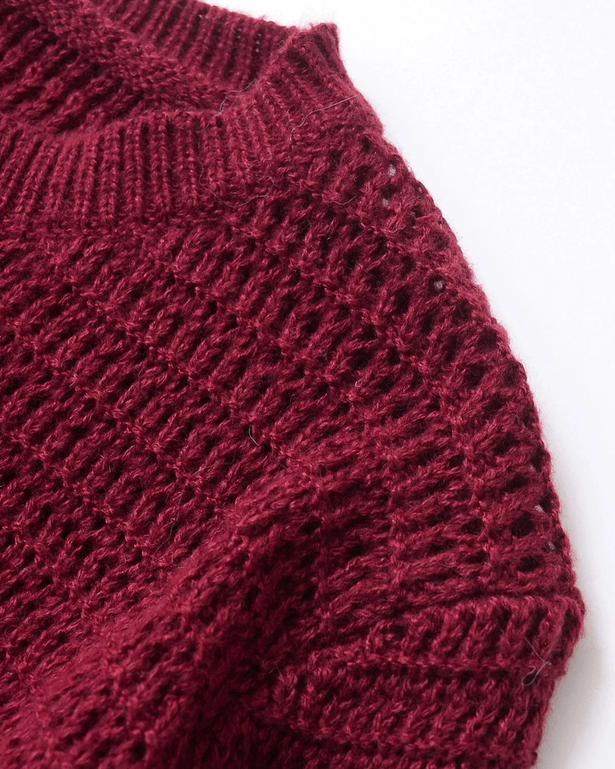 Wine Red Single Breasted Knit Cardigan sold by rihoas product image thumbnail 4