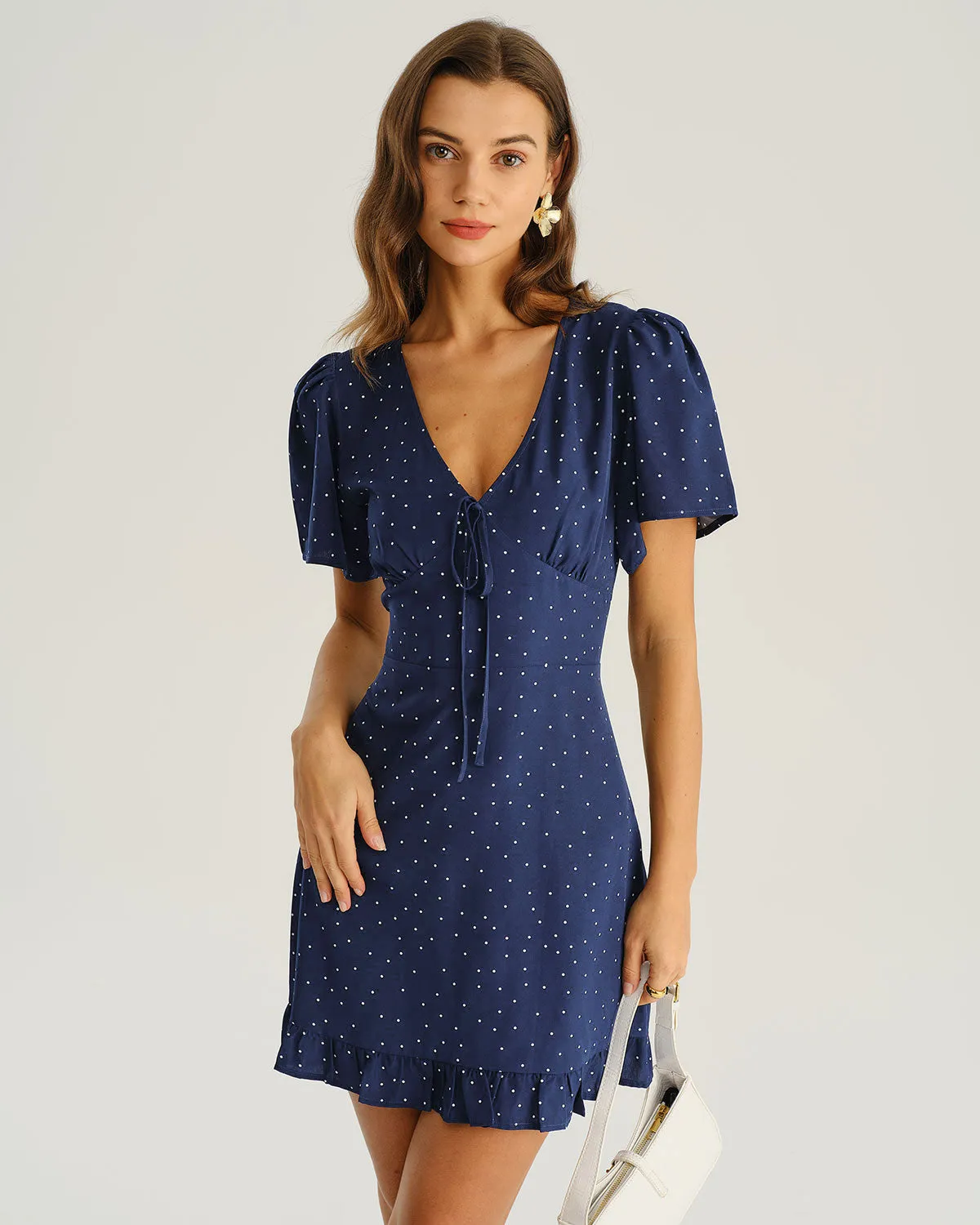 Blue Polka Dot Mini Dress sold by rihoas