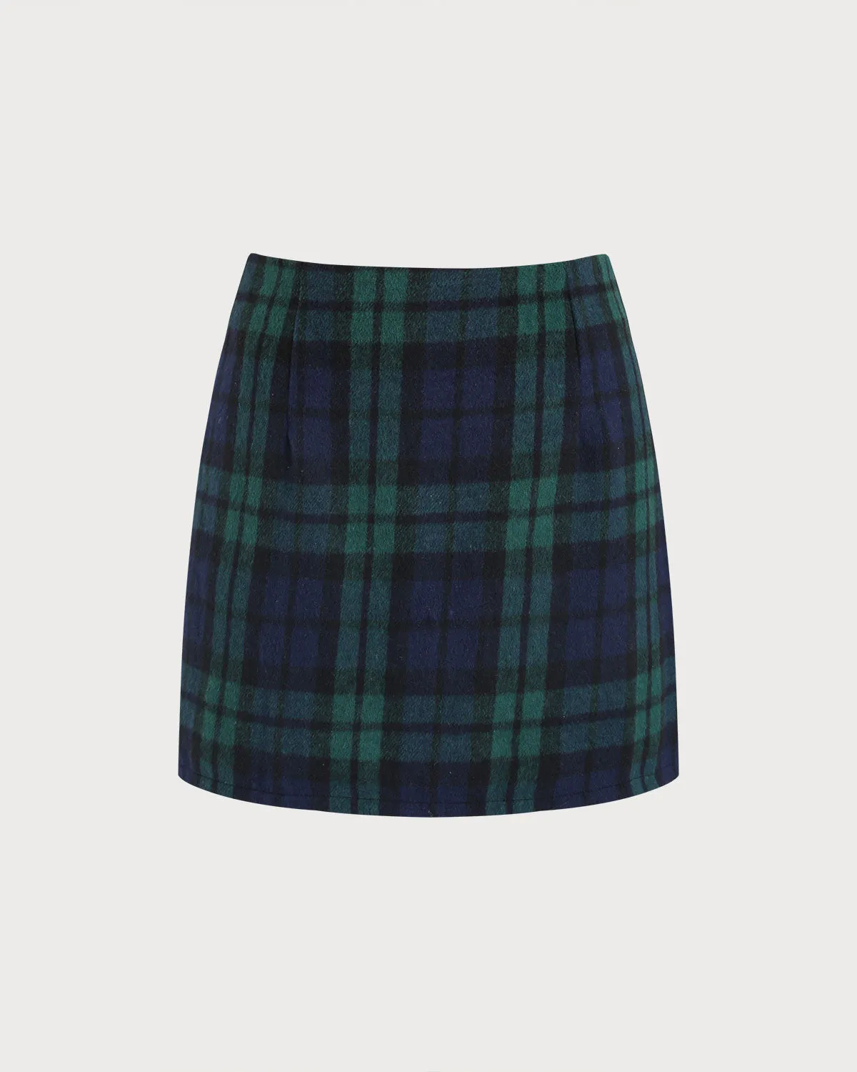 Green Plaid Straight Mini Skirt sold by rihoas