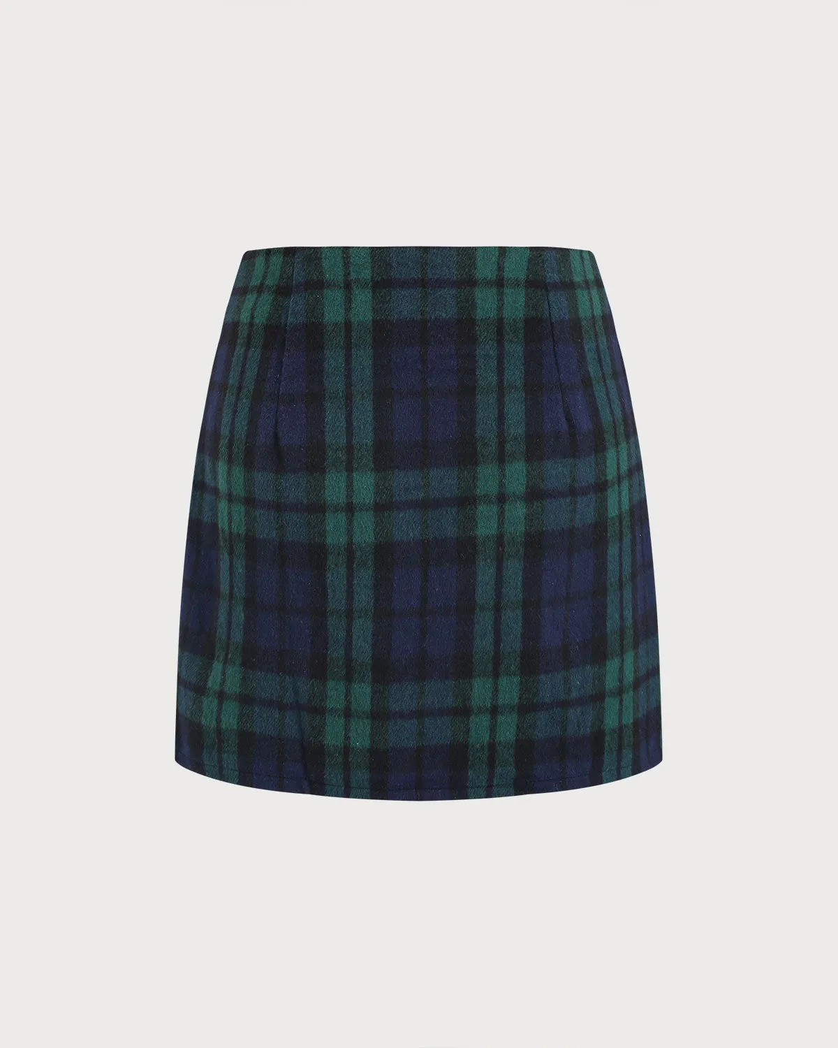 Green Plaid Straight Mini Skirt sold by rihoas product image thumbnail 2