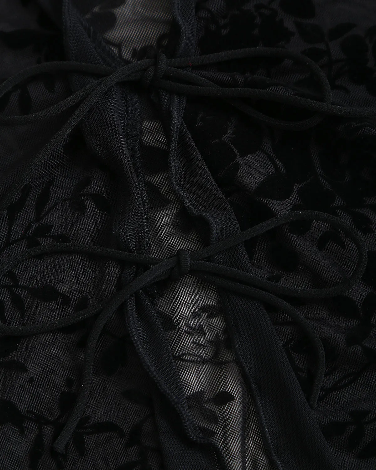 Black V Neck See-through Cardigan sold by rihoas product image thumbnail 2