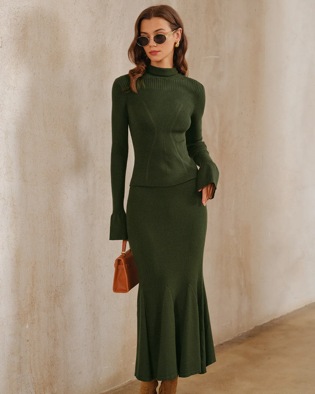 Green Turtle Bell Sleeve Sweater sold by rihoas product image thumbnail 3