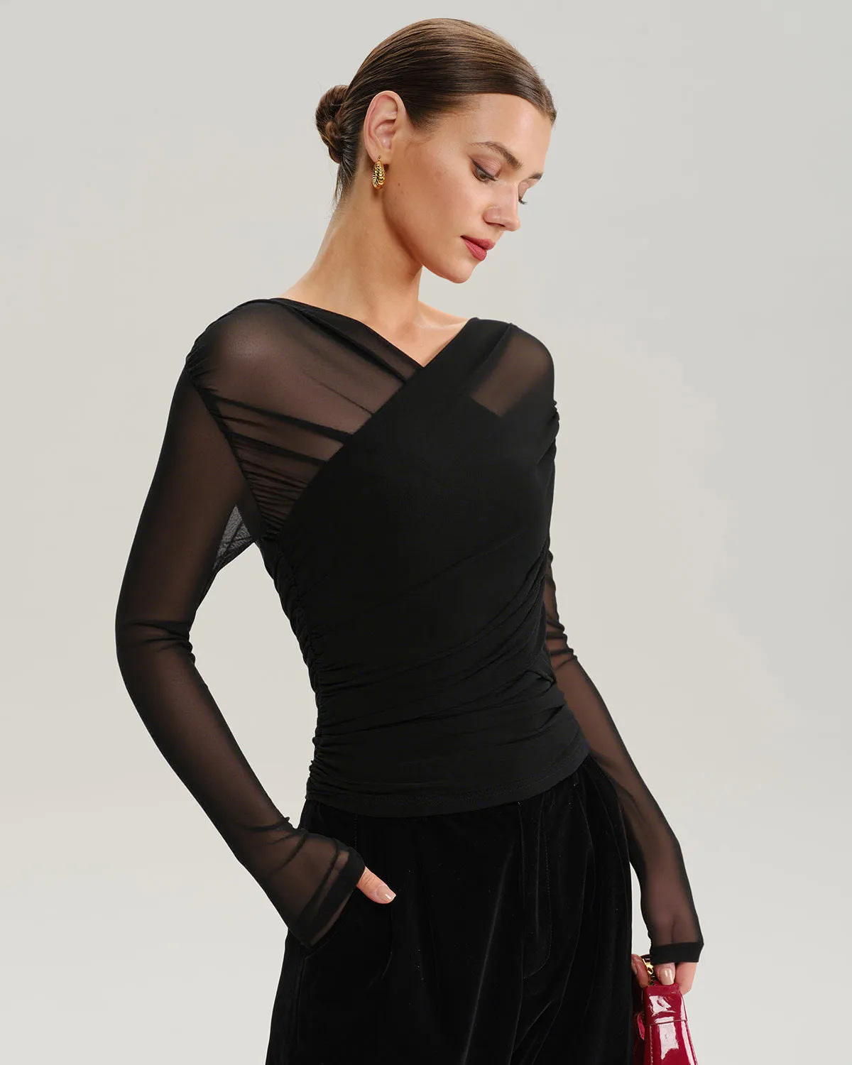 Black Mesh See-Through Tee sold by rihoas product image thumbnail 2