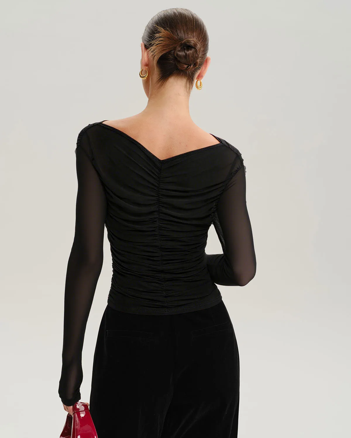 Black Mesh See-Through Tee sold by rihoas product image thumbnail 3