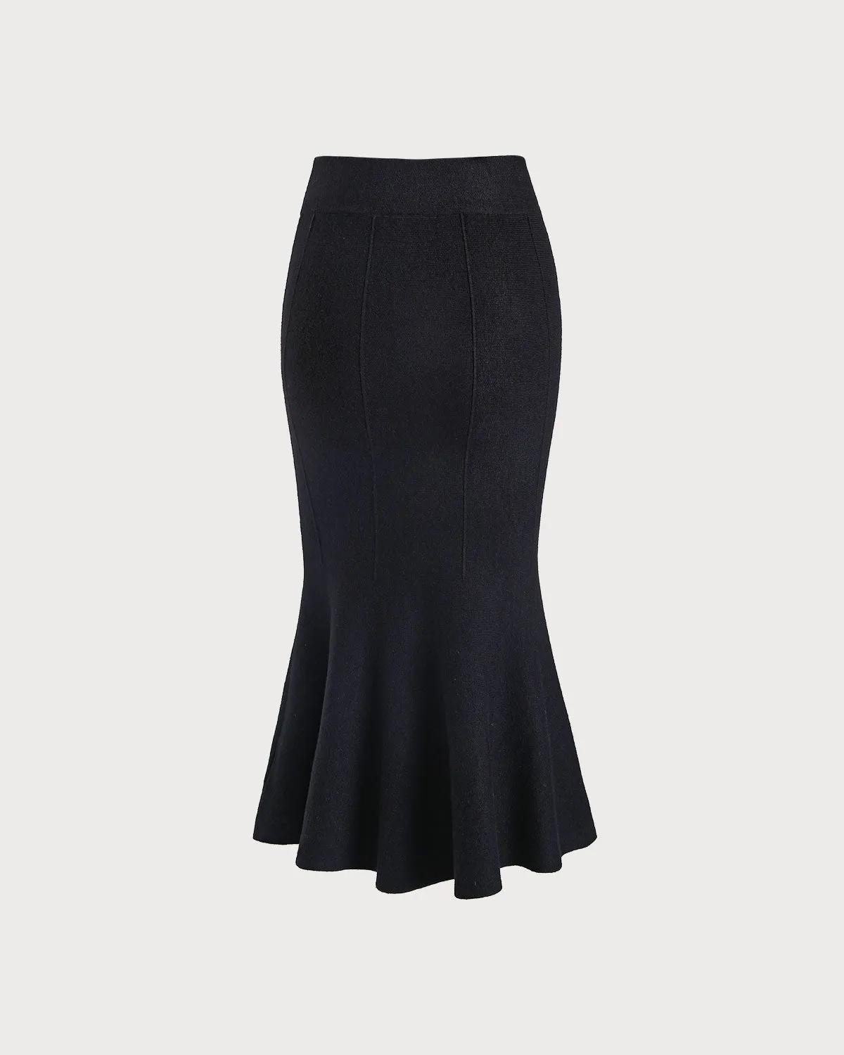 Black Natural Waisted Mermaid Midi Skirt sold by rihoas product image thumbnail 2