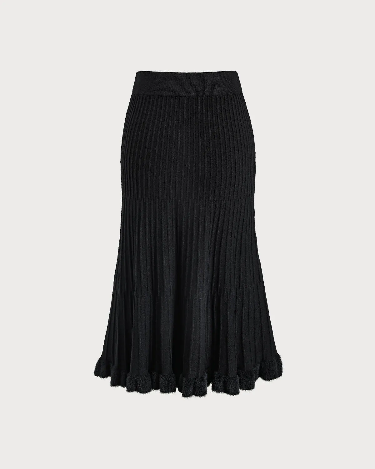 Black Natural Waisted A-Line Midi Skirt sold by rihoas product image thumbnail 2