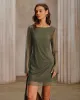 Green Mesh Boat Neck A-Line Mini Dress sold by rihoas