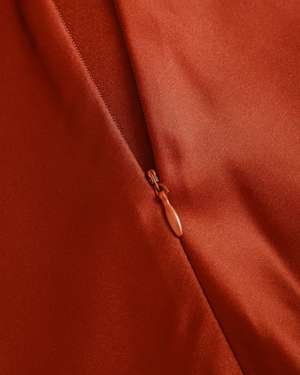 Brick Red Satin Slip Maxi Dress sold by rihoas product image thumbnail 2