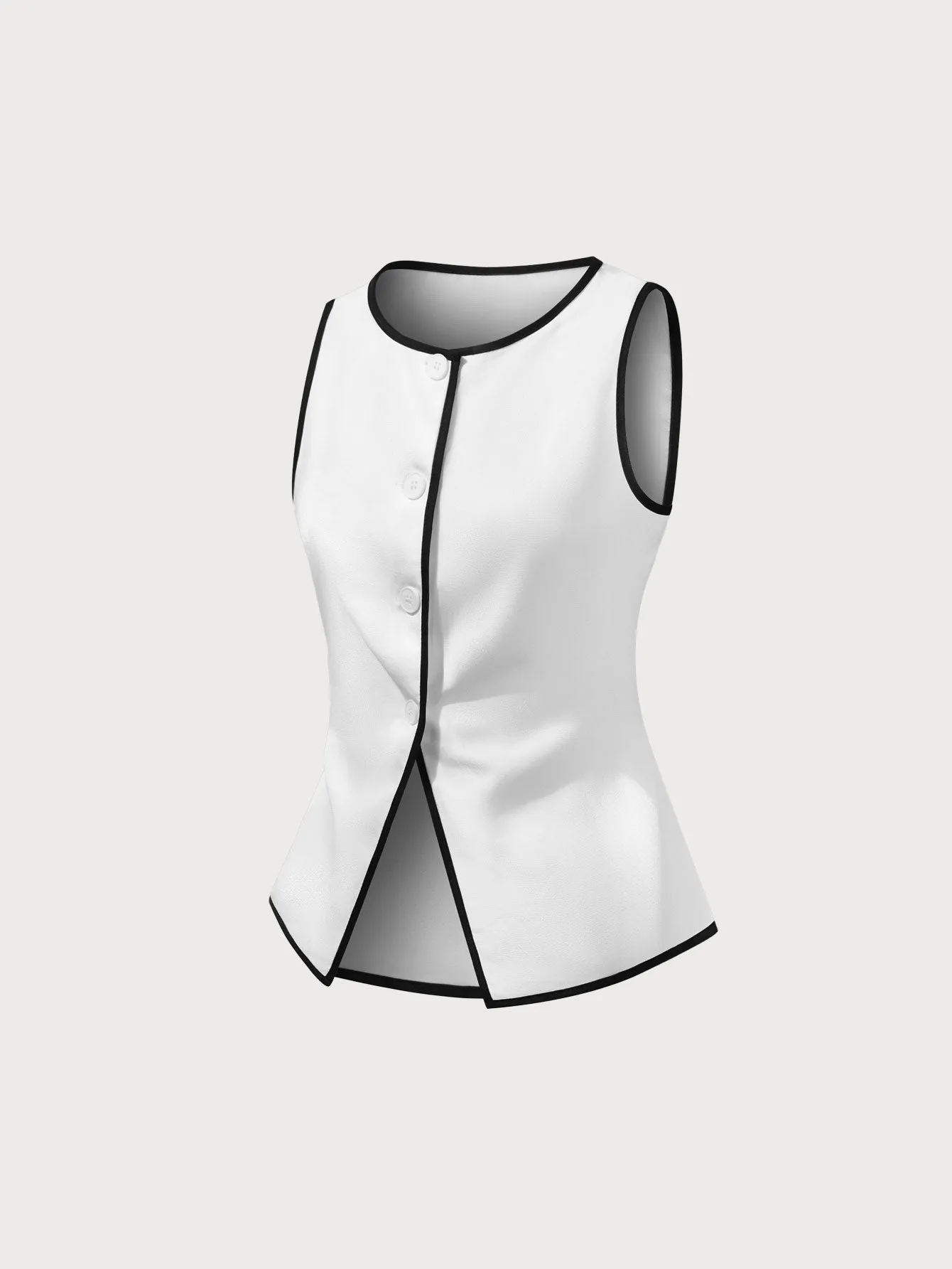 Off White Contrasting Vest sold by rihoas product image thumbnail 2