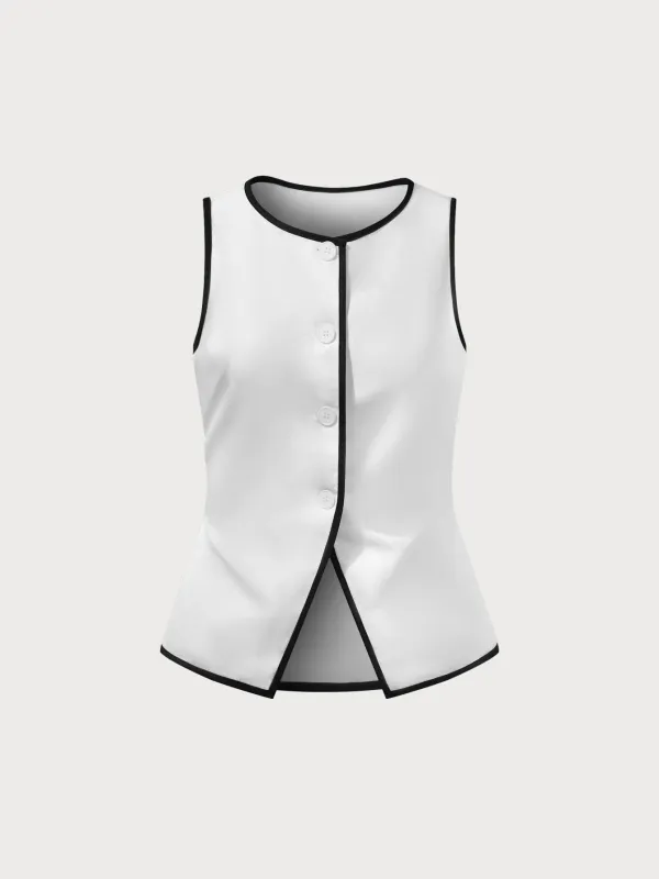 Off White  Contrasting Vest sold by rihoas