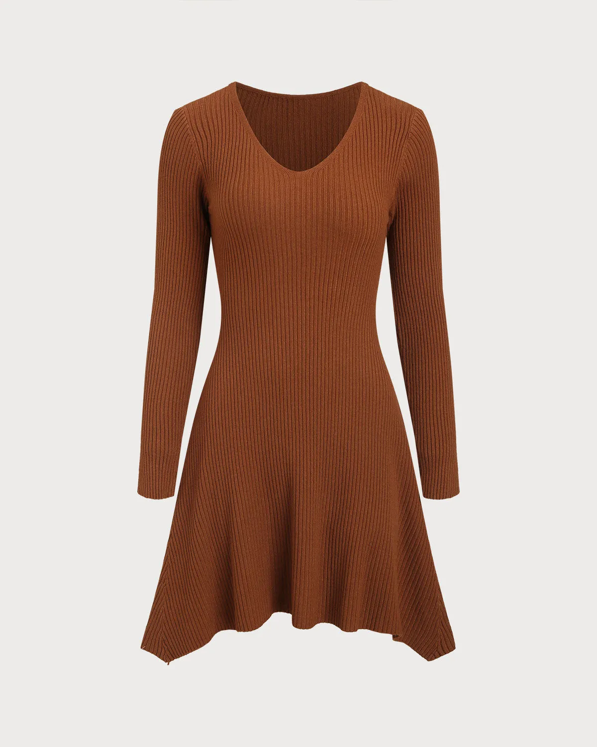 Caramel A-Line Pleated Sweater Dress sold by rihoas