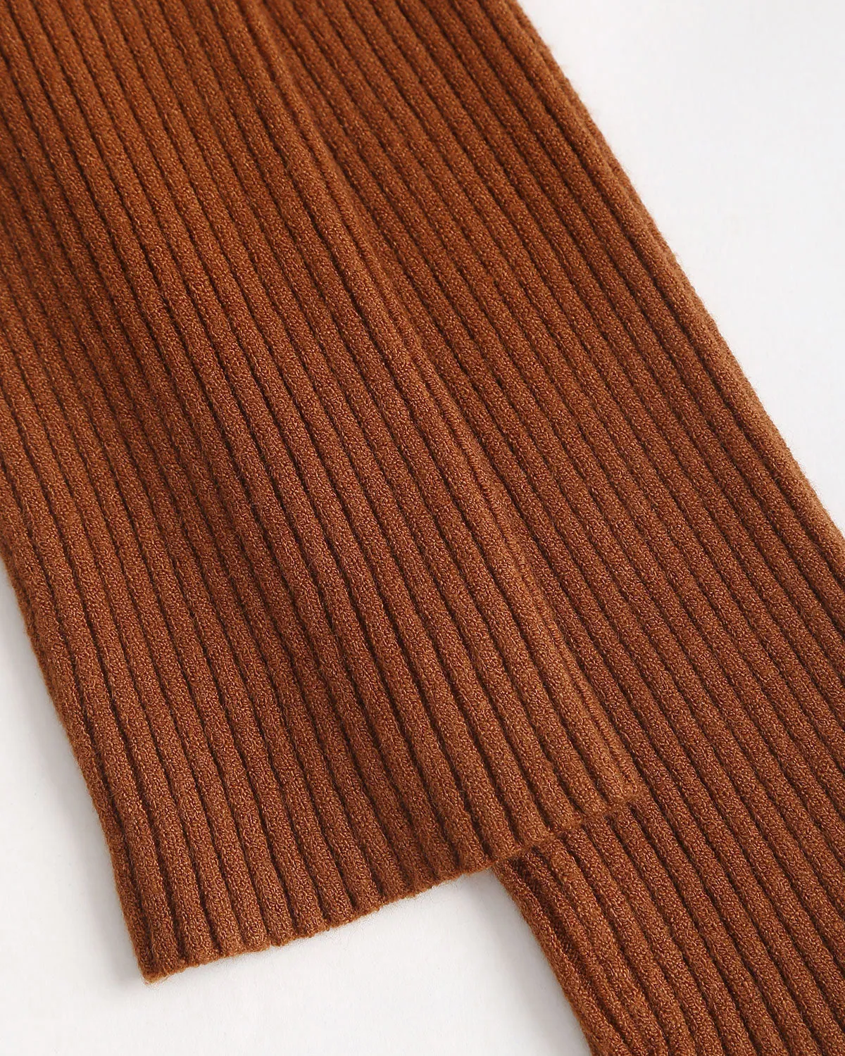 Caramel A-Line Pleated Sweater Dress sold by rihoas product image thumbnail 4