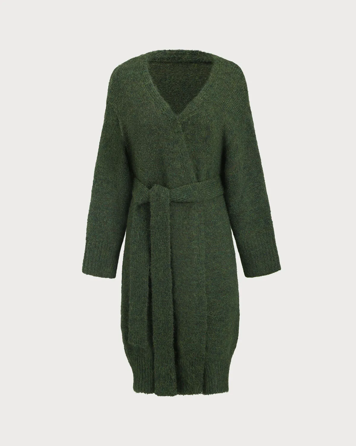 Green V Neck Knit Cardigan sold by rihoas product image thumbnail 4