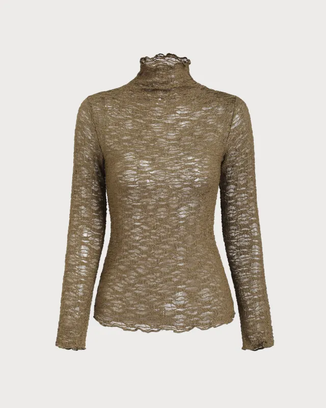 Green Lace See Through Tee sold by rihoas