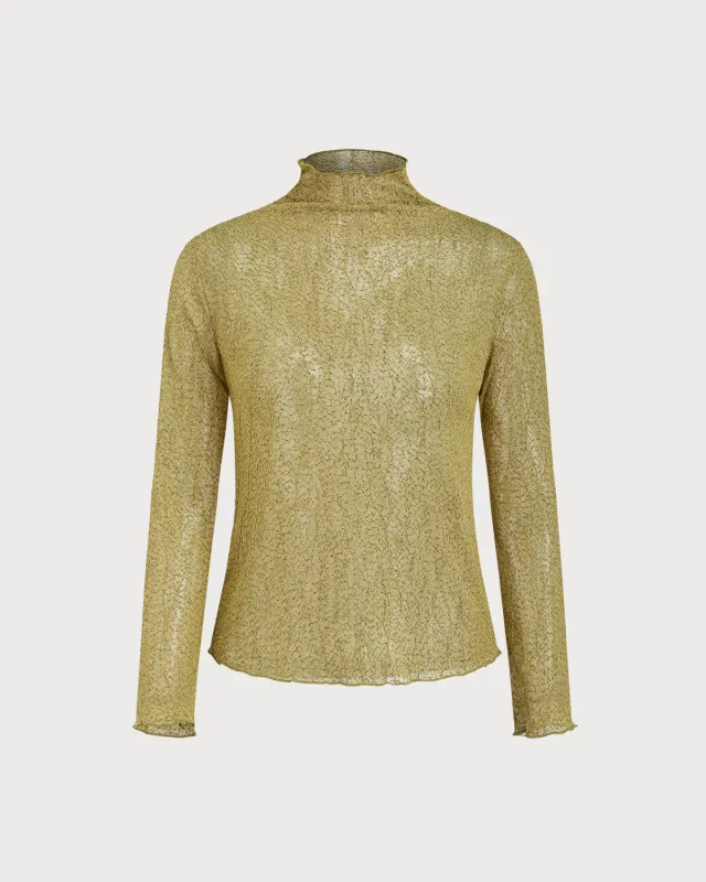 Green Lace See Through Tee sold by rihoas