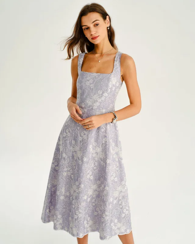 Purple Floral Slip Midi Dress sold by rihoas