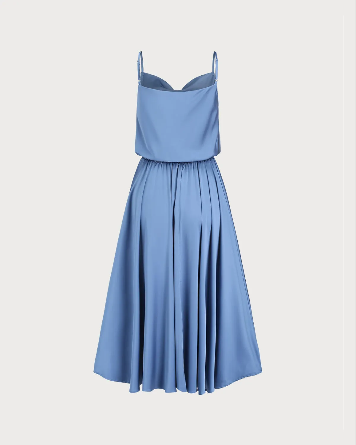 Blue Cowl Neck Slip Midi Dress sold by rihoas product image thumbnail 2