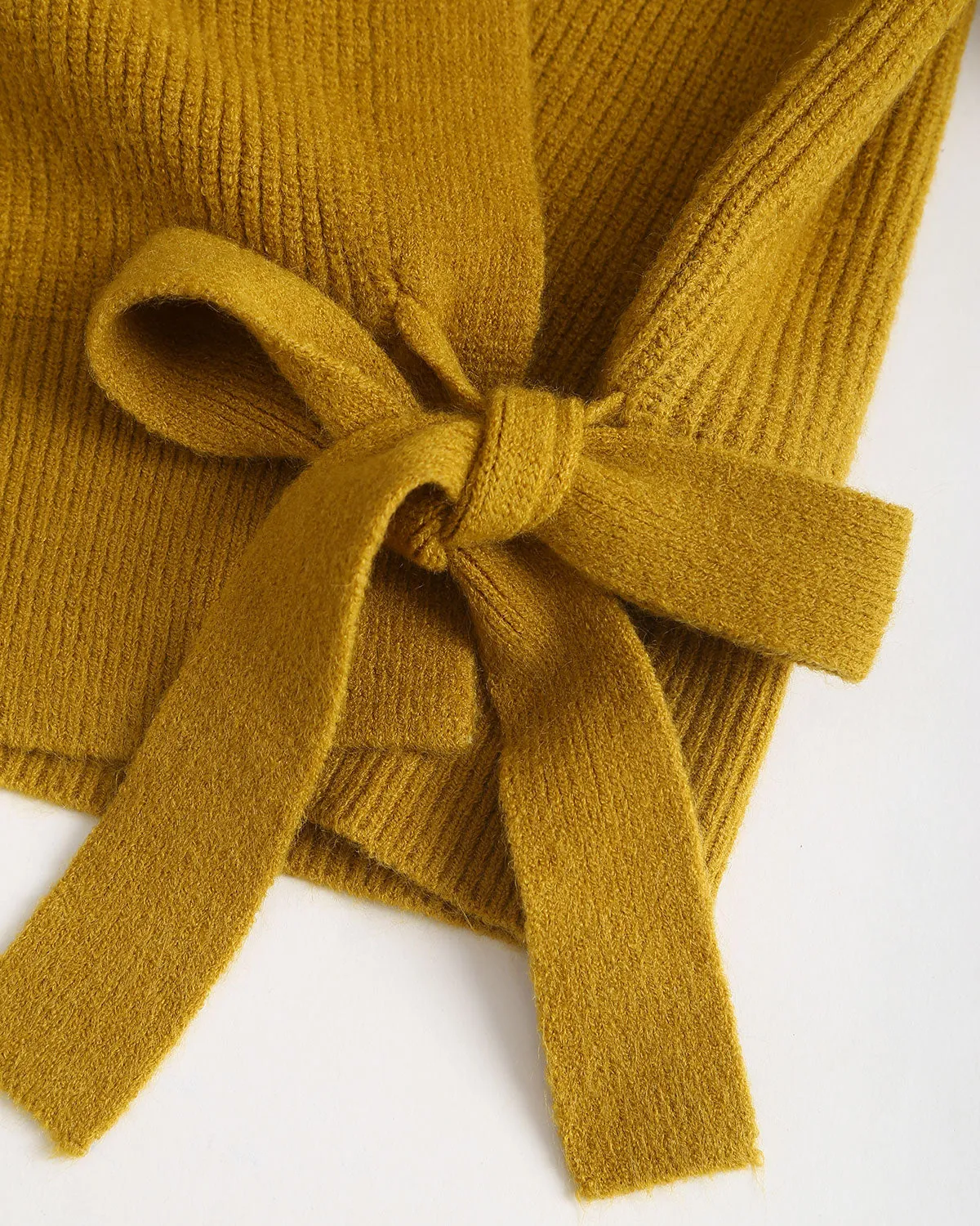 Ginger V Neck Drawstring Knit Cardigan sold by rihoas product image thumbnail 2