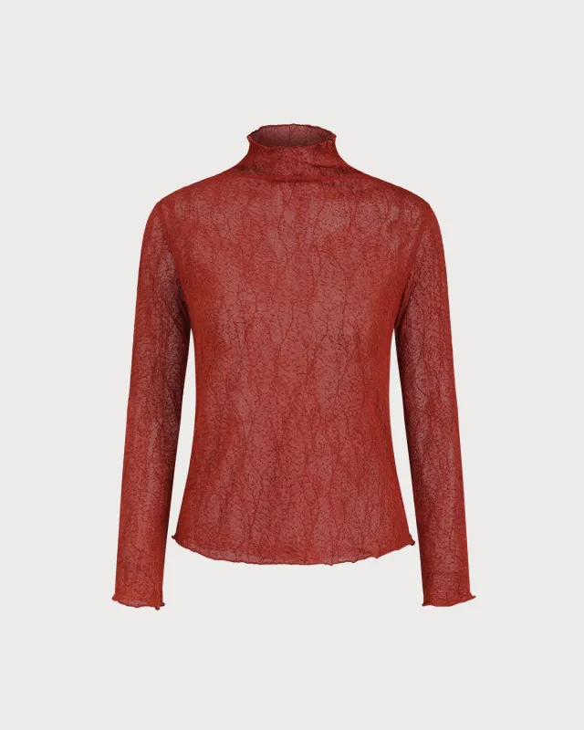 Red Lace See Through Tee sold by rihoas