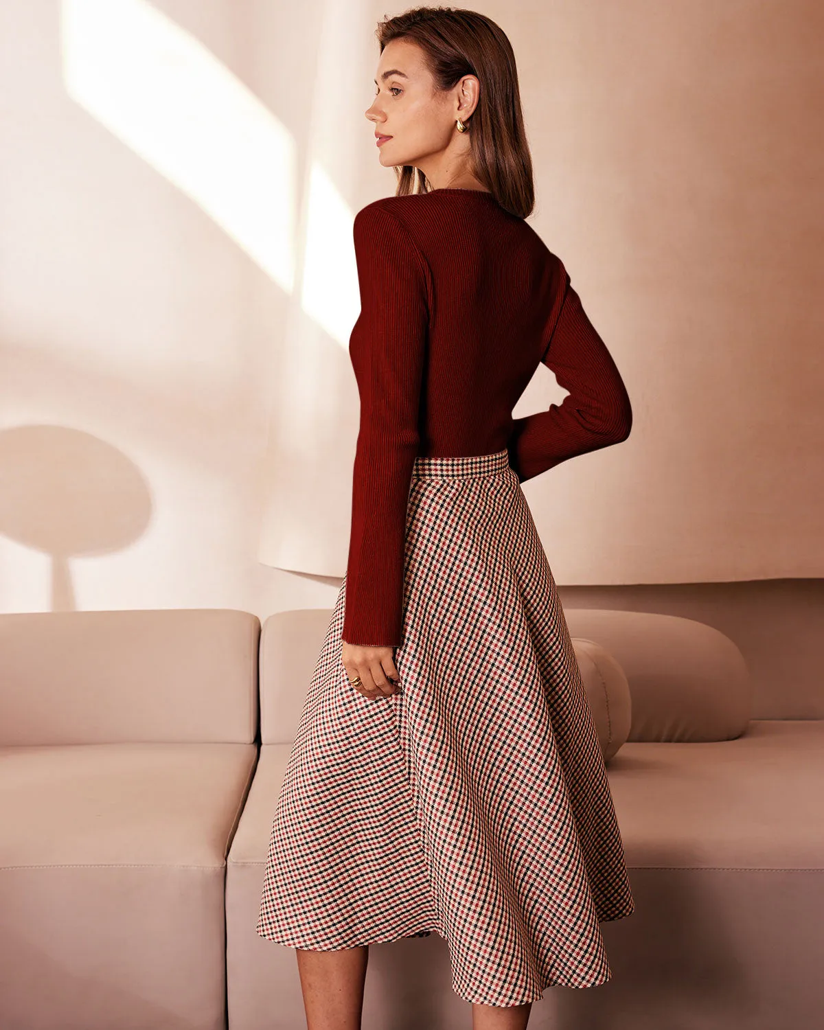 Red Bell Sleeve Ribbed Knit Tee sold by rihoas product image thumbnail 5