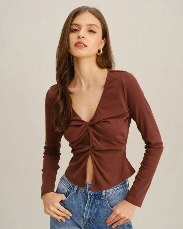 Coffee Twist Knit Tee sold by rihoas