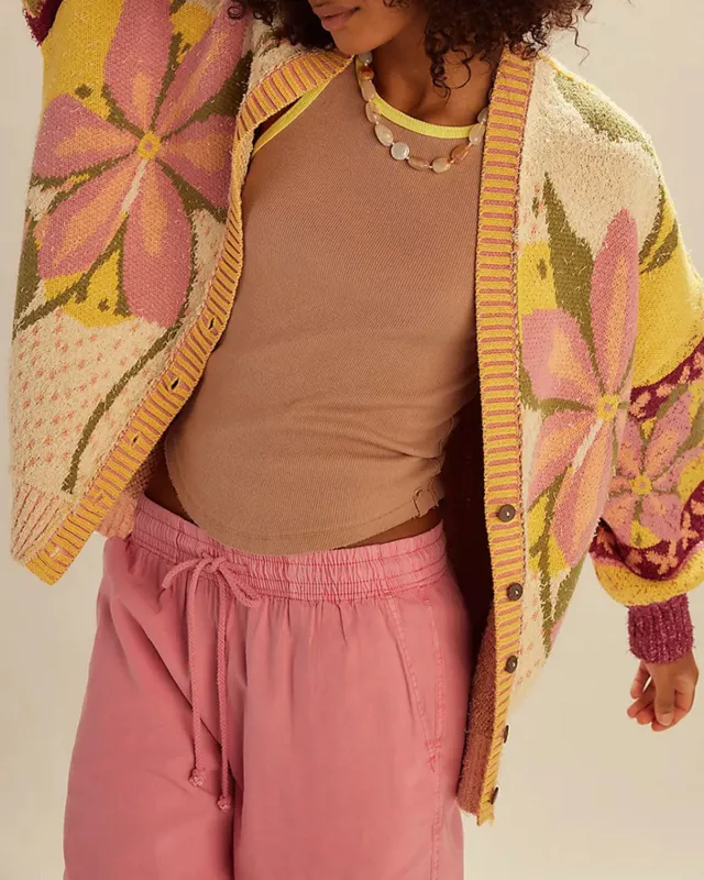 Floral Knit Cardigan sold by rihoas