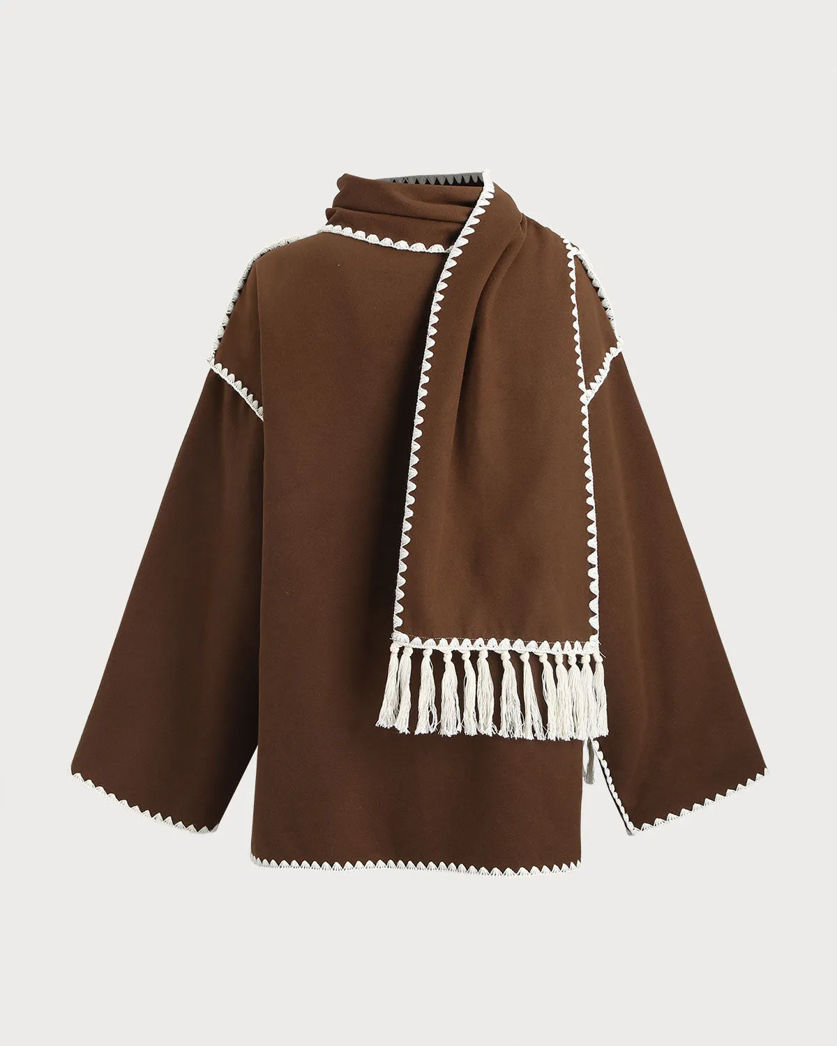 Brown Contrasting Pocket Coat sold by rihoas product image thumbnail 4