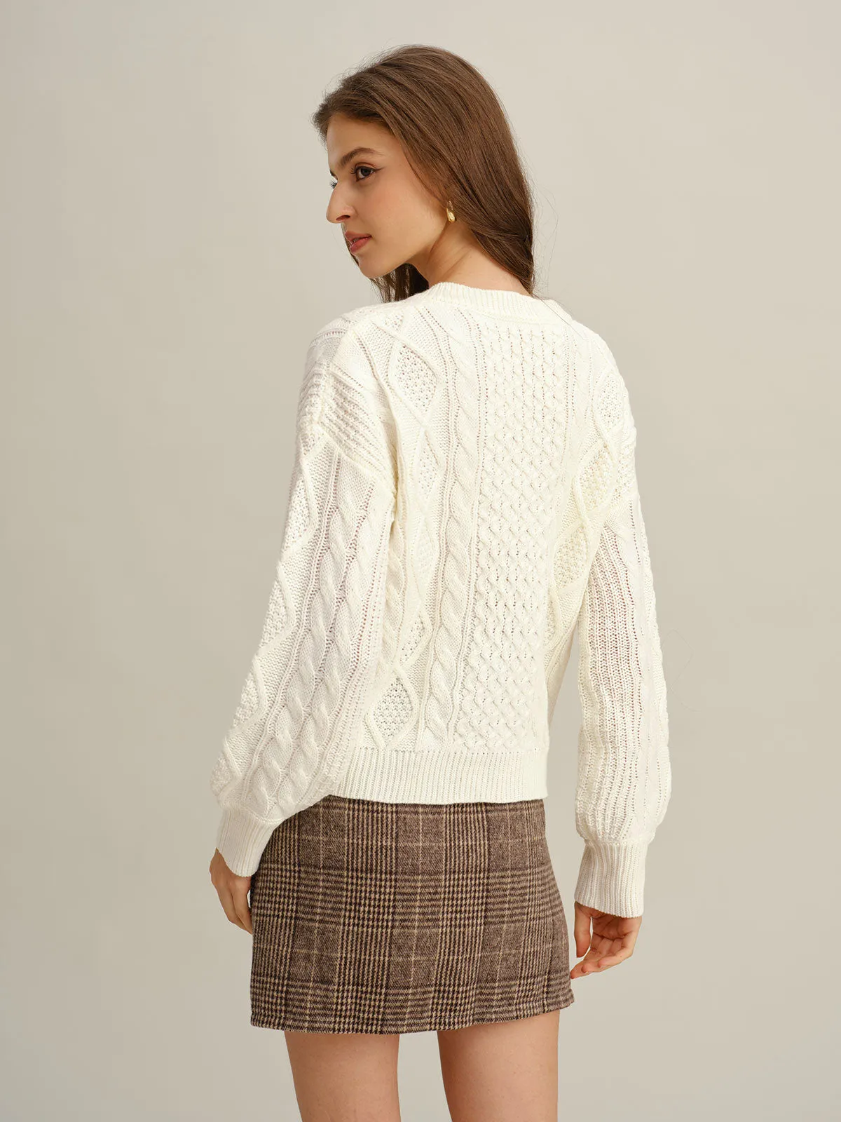 Beige V Neck Sweater sold by rihoas product image thumbnail 4
