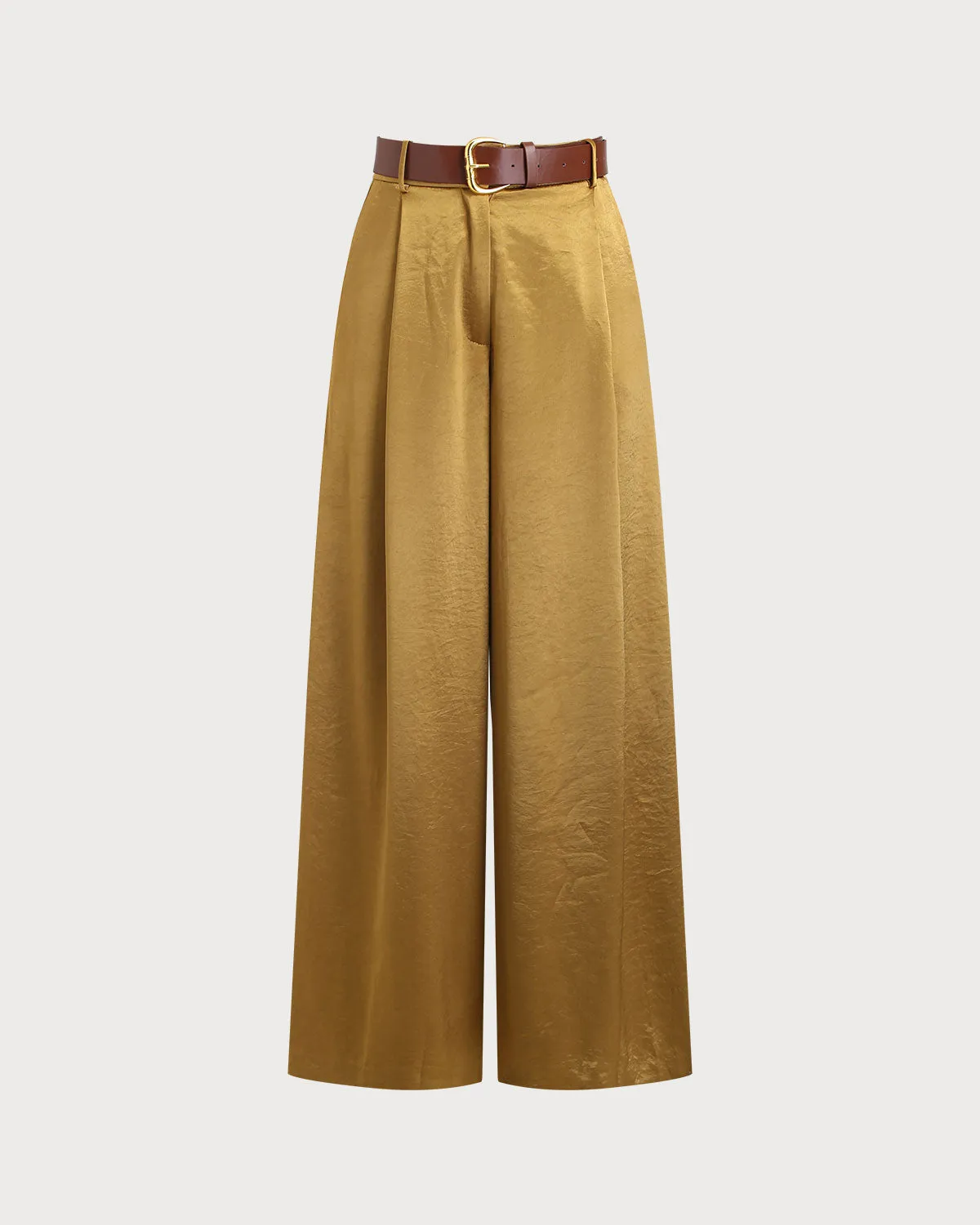 Yellow Ruched Wide Leg Pants sold by rihoas