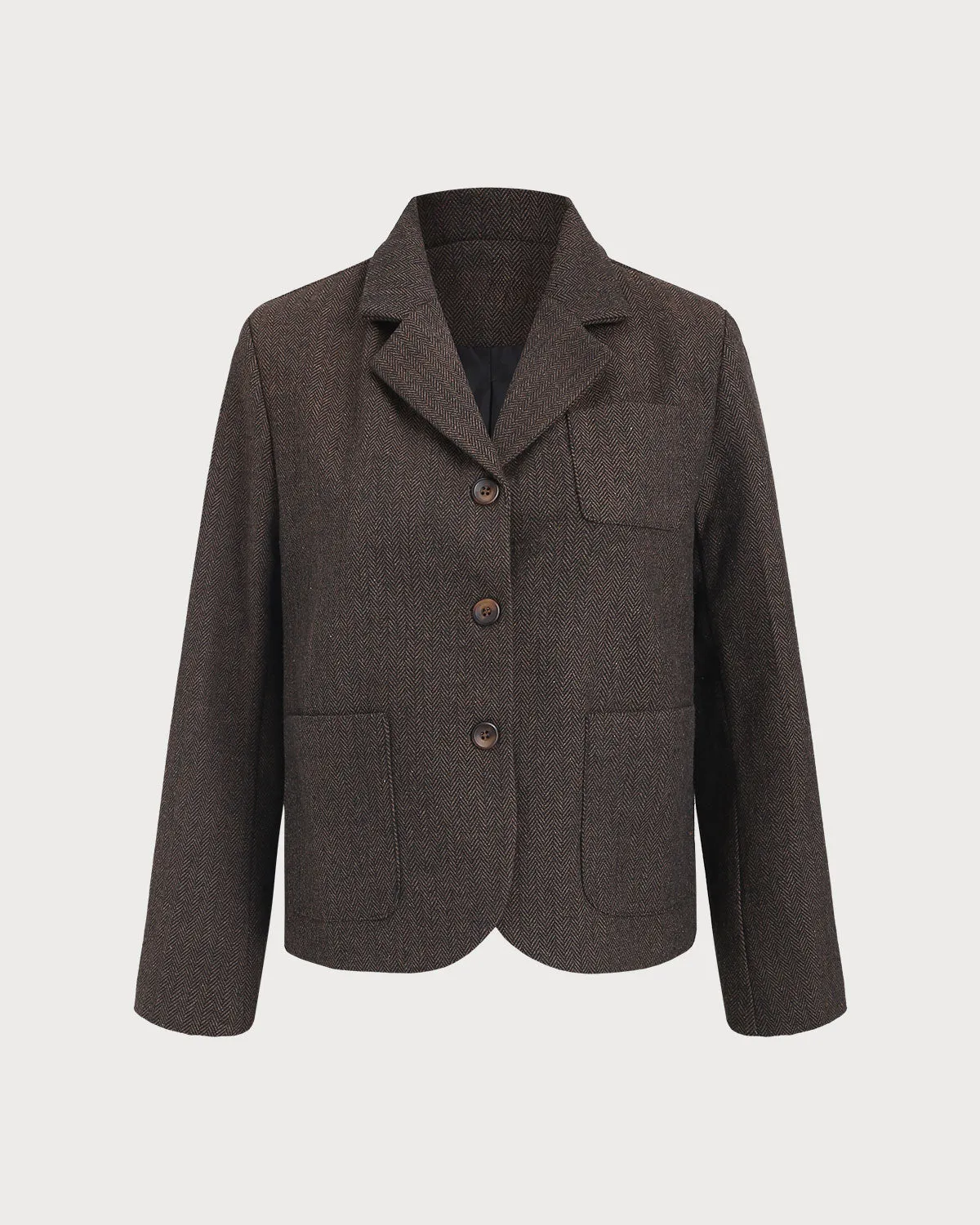 Coffee Single Breasted Blazer sold by rihoas
