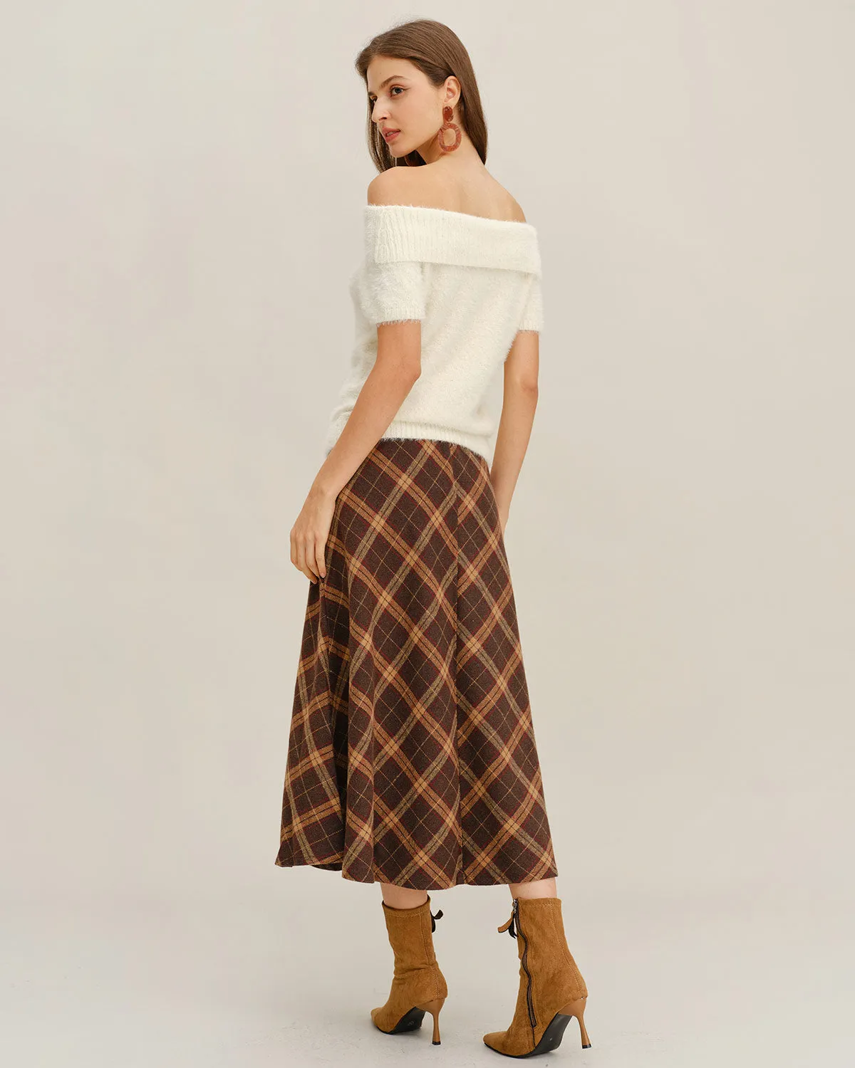 Beige Off The Shoulder Knit Tee sold by rihoas product image thumbnail 5