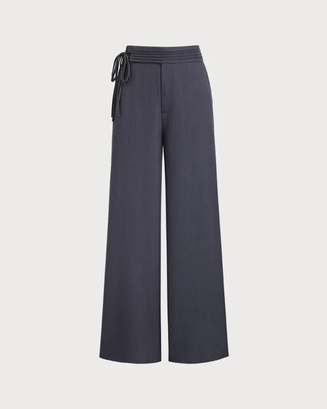 Grey Natural Waisted Straight Pants sold by rihoas