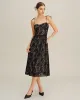 Black Sweetheart Neck A-Line Slip Midi Dress sold by rihoas