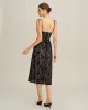Black Sweetheart Neck A-Line Slip Midi Dress sold by rihoas