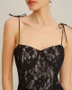 Black Sweetheart Neck A-Line Slip Midi Dress sold by rihoas