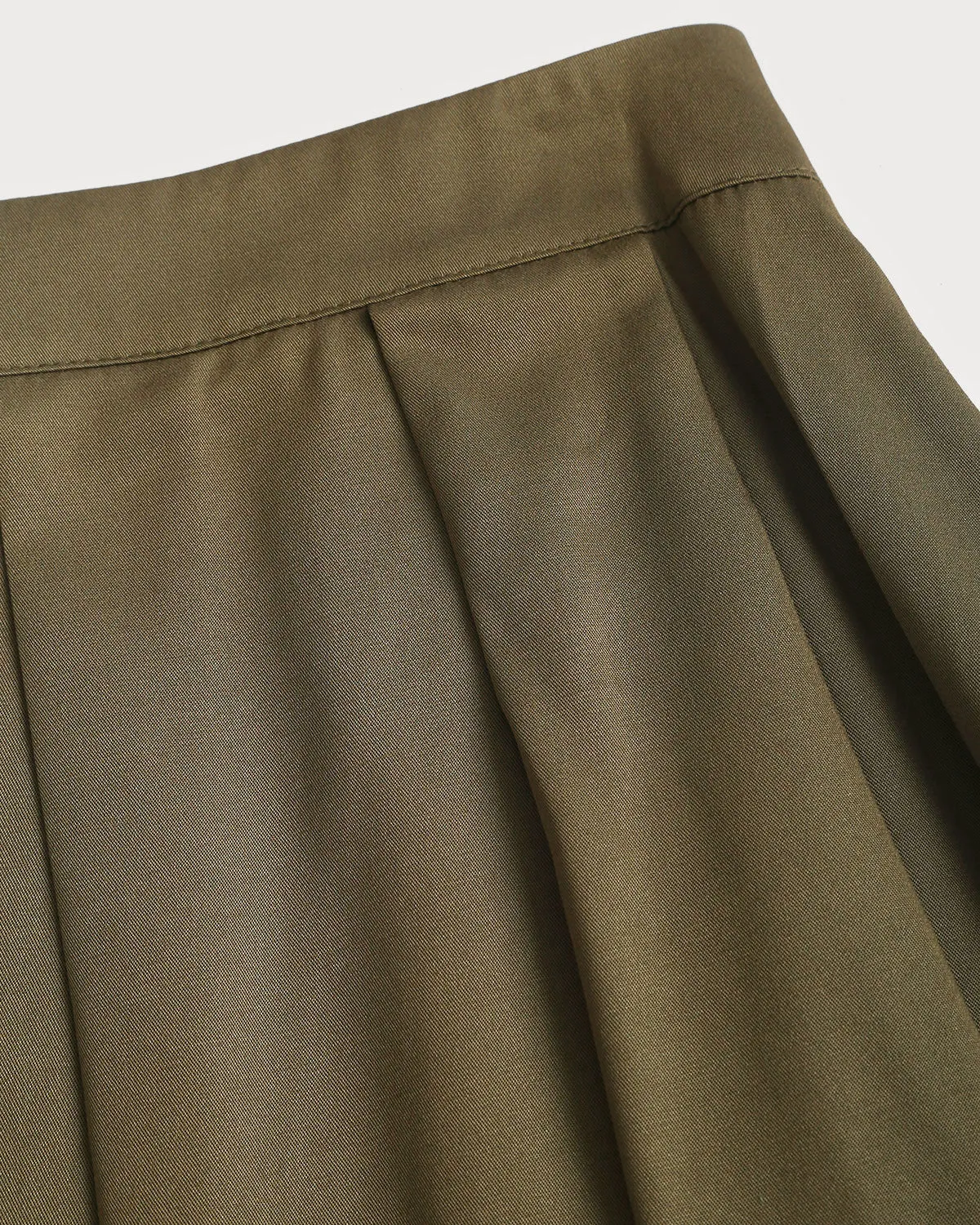 Army Green Pleated A-Line Midi Skirt sold by rihoas product image thumbnail 3
