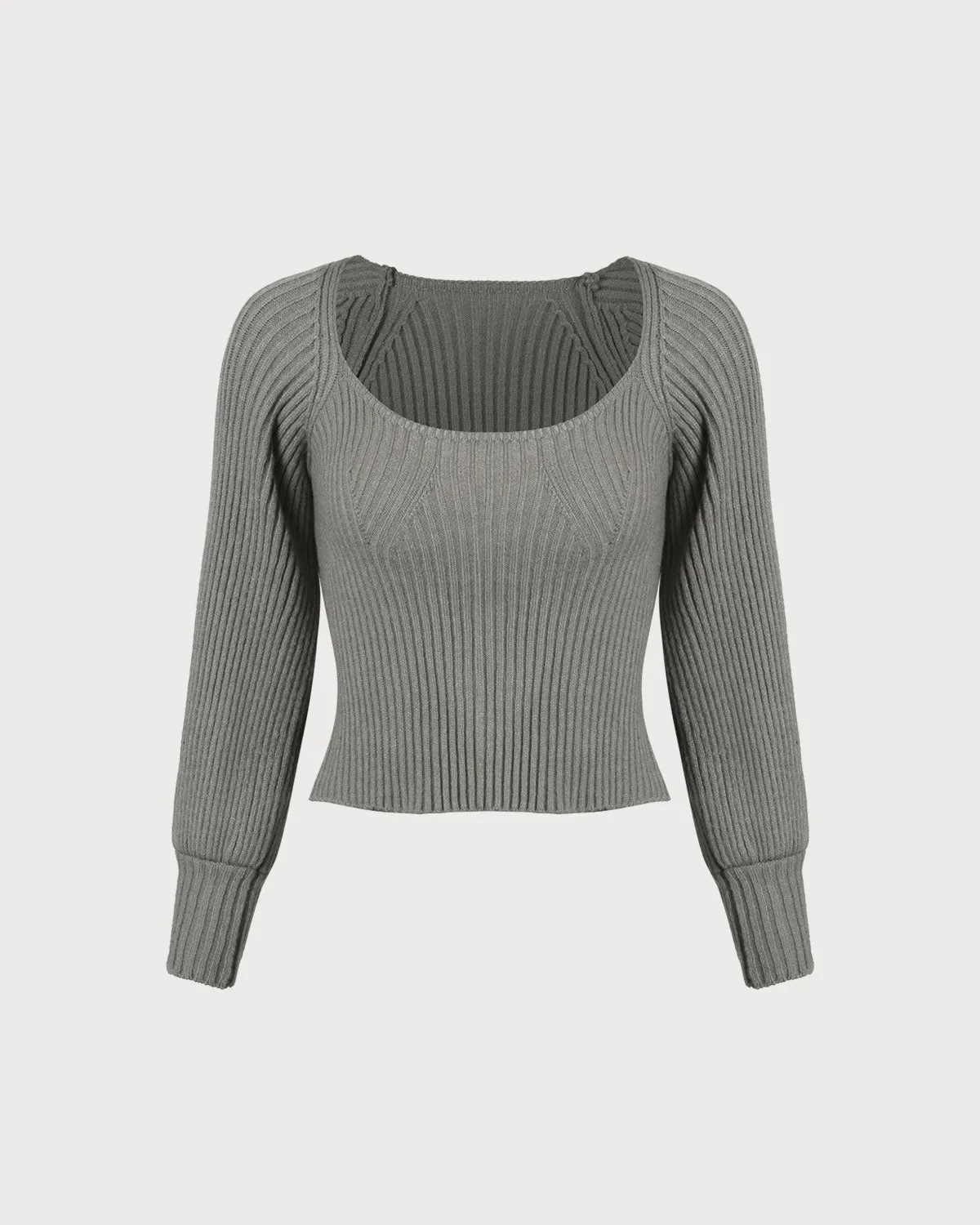 Grey U Neck Sweater sold by rihoas product image thumbnail 5